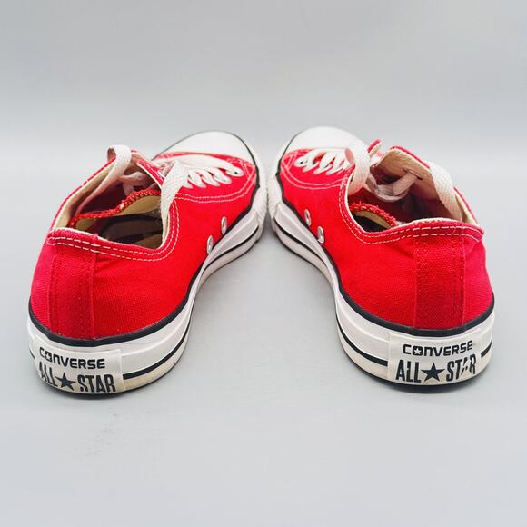Converse Shoes Womens 6.5 Red Canvas Chuck Taylor All Star Low Top Sneakers - Picture 8 of 12